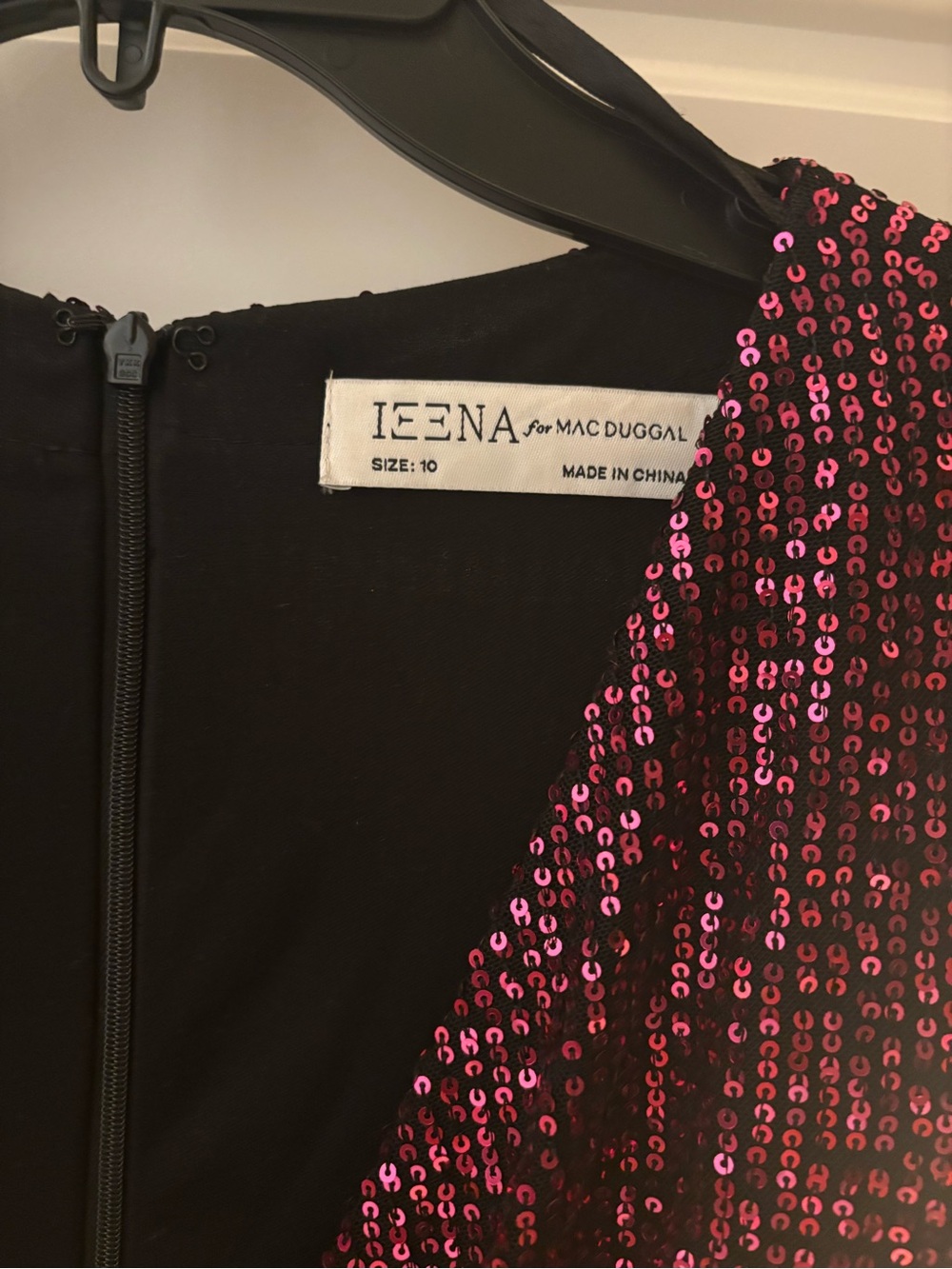Mac Duggal Plum Sequin Midi Dress with V-Neck - Picture 4 of 7